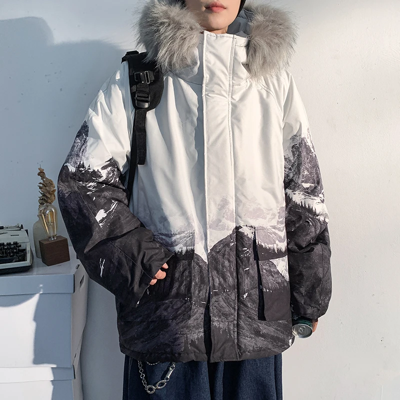 

GODLIKEU Men Coat Casual Oversize Streetwear Warm Winter Harajuku Fashion Korean Thicken Parkas