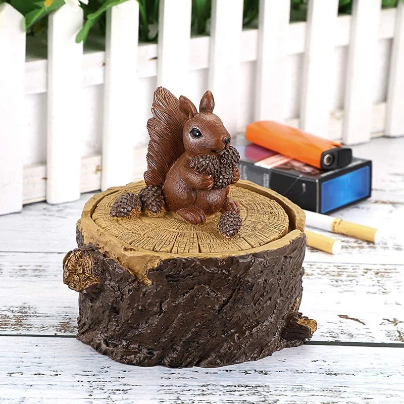 

New Ashtrays with Lid for Cigarettes, Resin Ashtray Decorative Ash Tray Home Ashtray for Indoor and Outdoor