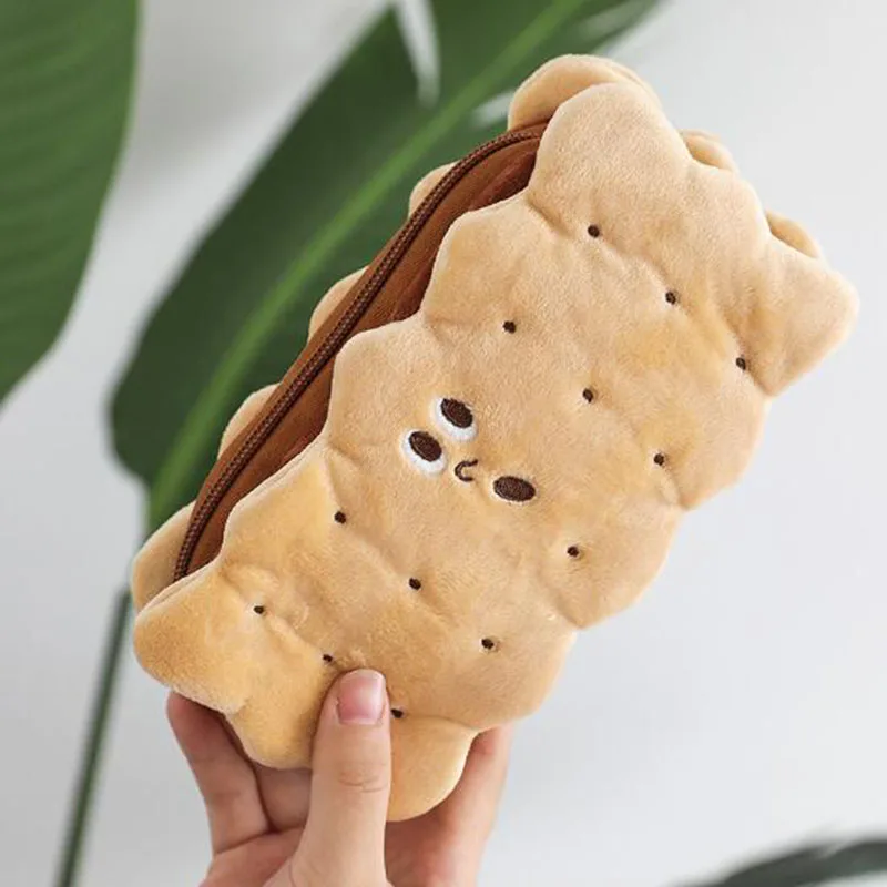 

Biscuit Plush Pencil Bag Large Capacity Cute Cartoon Students Boys And Girls Stationery Storage Pencil Case