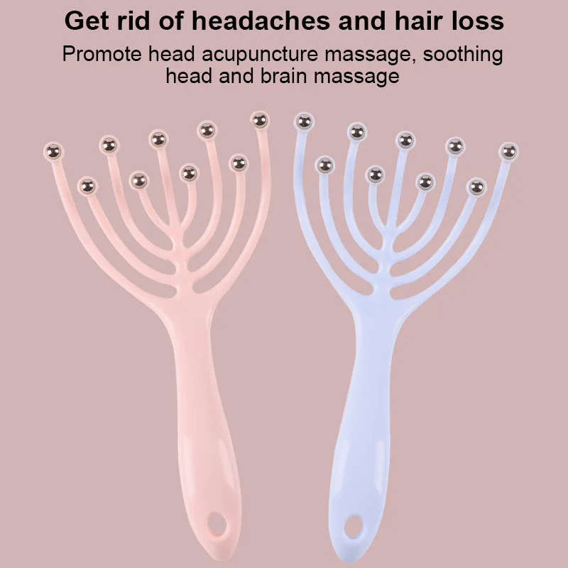 

1PC Creative Head Scalp Massager Nine Claw Beads Comb Head Scalp Neck Massage Instrument Head Health Care Stress Relief Massager