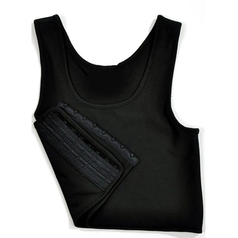 Lesbian Tomboy Casual Buckle Short Chest Breast Binder Tran Body Shaper Vest MEM | Женская одежда