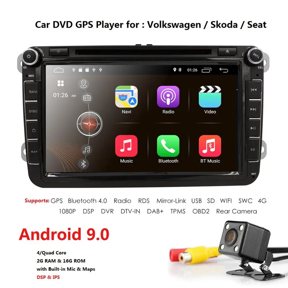 Авторадио Android 9 0 2 Din Автомобильный dvd-плеер мультимедиа для V W Passat B6 ccT5 Skoda Octavia Rapid