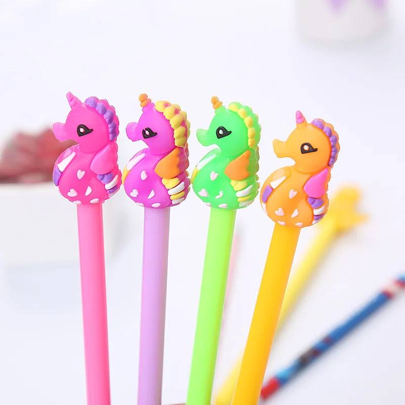 

40Pc/Lot Cartoon Hippocampus Sea Animal Water Signature Gel Ink Pen/ Student Office Stationery /Children Prize Gift