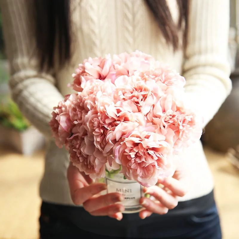 7 5 см шт шелковая головка пиона искусственный цветок свадебный домашний декор DIY