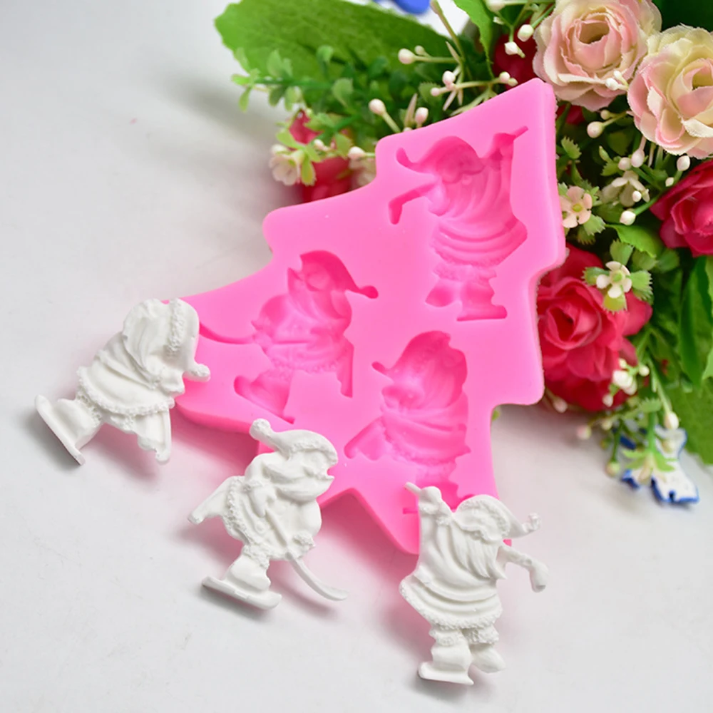 Новая форма рождественской елки модель Санта Клауса силиконовая для торта