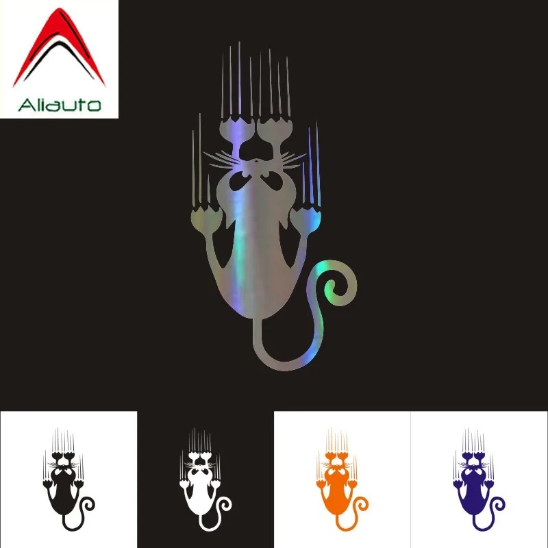 

Автомобильные наклейки Aliauto, водонепроницаемые, с рисунком кота, автомобильные мотоциклы, украшение окна, 3D отражающая наклейка, 7 см * 15 см