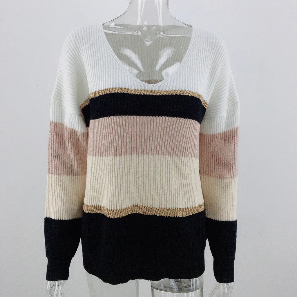 

Fashion women clothing striped sweater pullover tops women long sleeve
