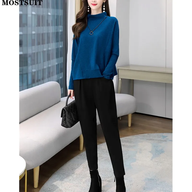 Женский Брючный комплект из двух предметов повседневный однотонный Элегантный