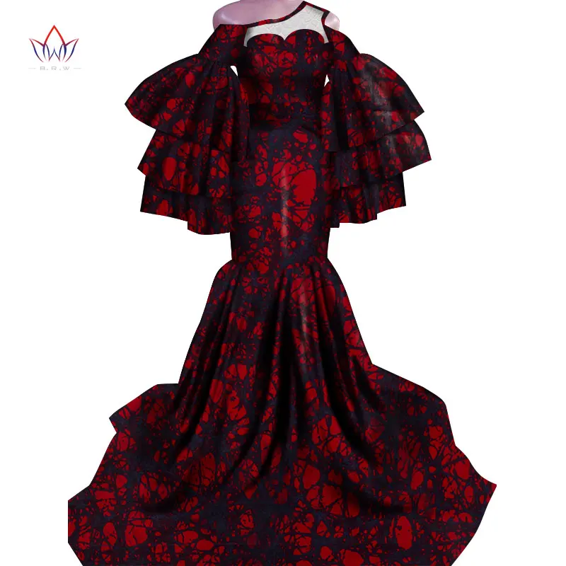 Платье Горячая Vestidos Дашики женское платье хлопок Принт традиционная африканская одежда рыбий хвост и земля одежда для женщин WY4336 - Цвет: 6