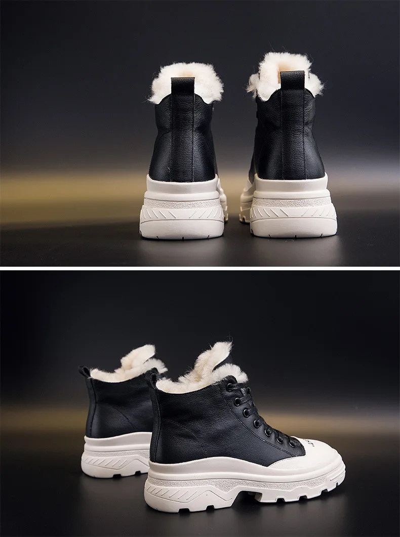 Women Boots Soft Genuine Leather Outdoor Shoes Motorcycle Street Outdoor Style Girls High Tube Boots Women Shoes Snow Boot