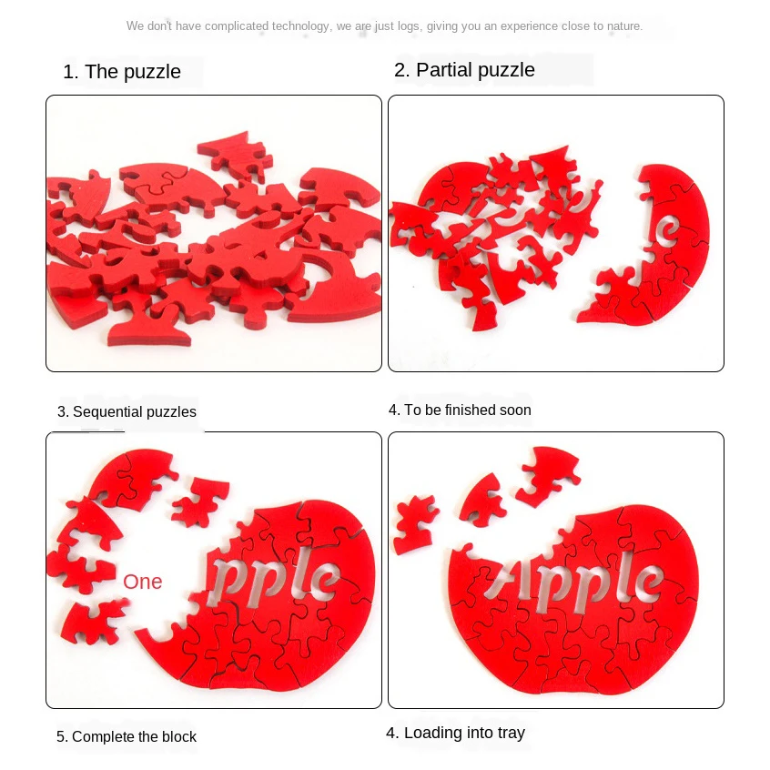 

New children toy red irregular wood apple 3d wooden puzzle from kindergarten educational toys for children Christmas gifts