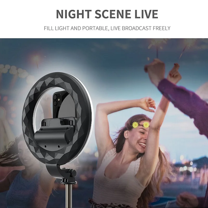 

COOL DIER 4in 1 Wireless Bluetooth Selfie Stick With 6inch LED Ring Photography Light Foldable Tripod Monopod for iPhone Android