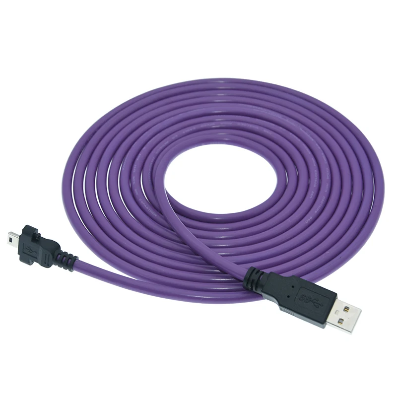 

Industrial Camera Cable USB2.0 Mini Mini Usb Male Belt Lock High Soft Drag Chain Shielded Data Cable 0.5m 2m 3M 5m 8m