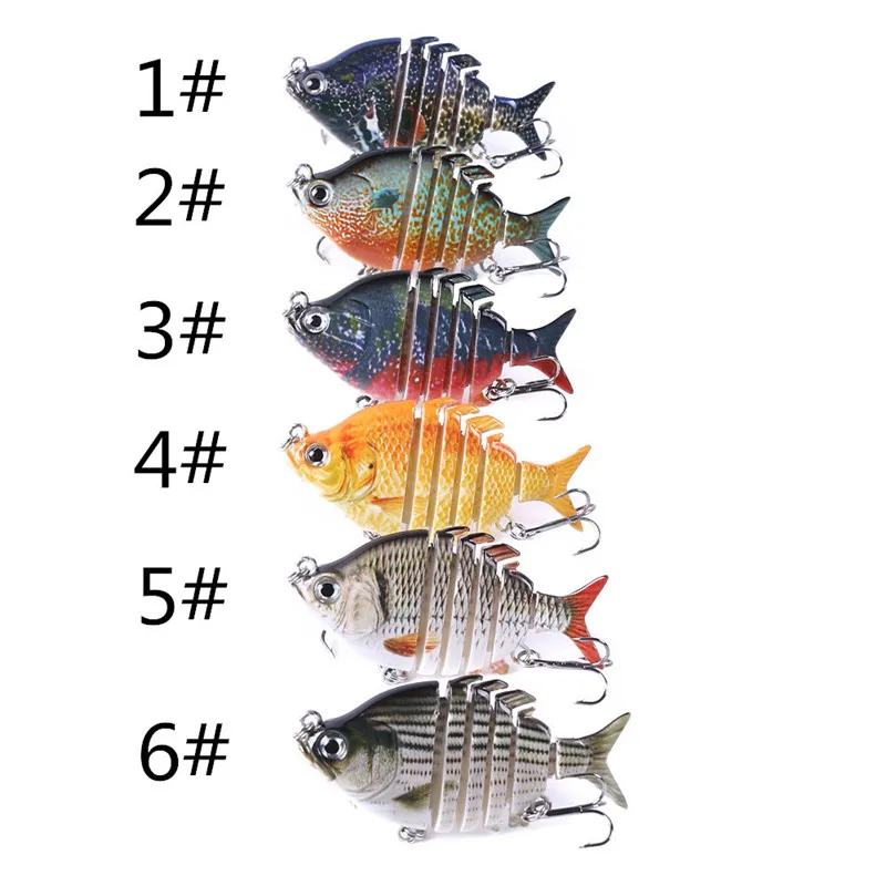 

High Quality 6pcs Multi-section Bionic Tilapia Fishing Lure Flexible Simulation Lifelike Multi Jointed Fishing Lure Bait ED889