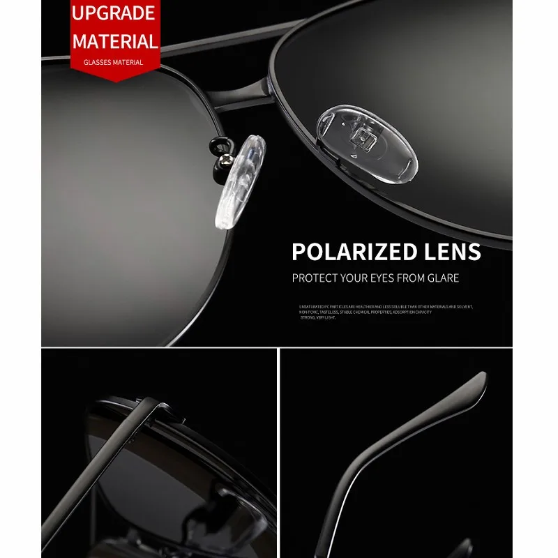 

395 Brand Designer Aviation Polarized Sunglasses Men Retro Pilot Sun Glasses Male Metal Frame Eyewear Driving UV400