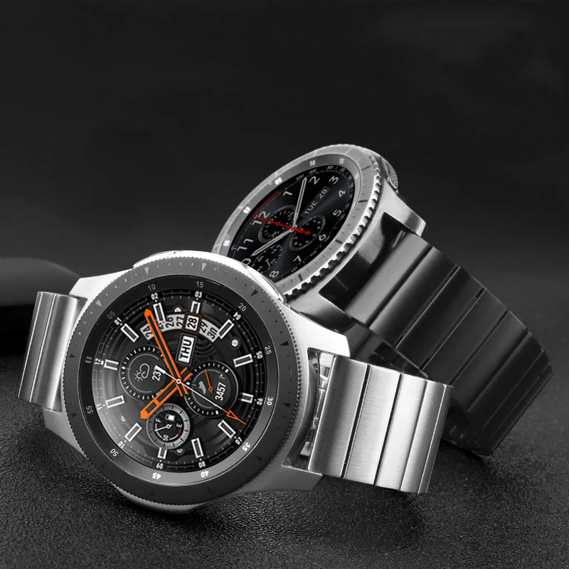 Фото Ремешок 20 мм/22 мм из нержавеющей стали для Samsung Galaxy watch 3/46 мм/42 мм/Active 2/Gear S3 Frontier, браслет Huawei GT-2-2e-pro №1