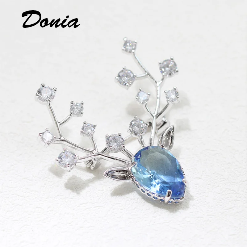 Ювелирные изделия Donia модная новинка микро циркон инкрустированная двухцветная