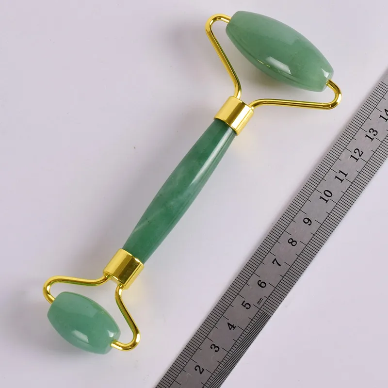 

Fashion Roller Beauty Guasha Tool Jade Facial Massage Roller Natural Green Aventurine Facial Roller