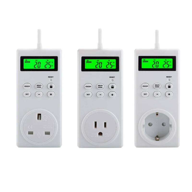 Controlador de Tomada de Temperatura Controlador com Display Digital para Aquecedor Elétrico de Lareira Portátil Aquecedor Lcd Etc 875f