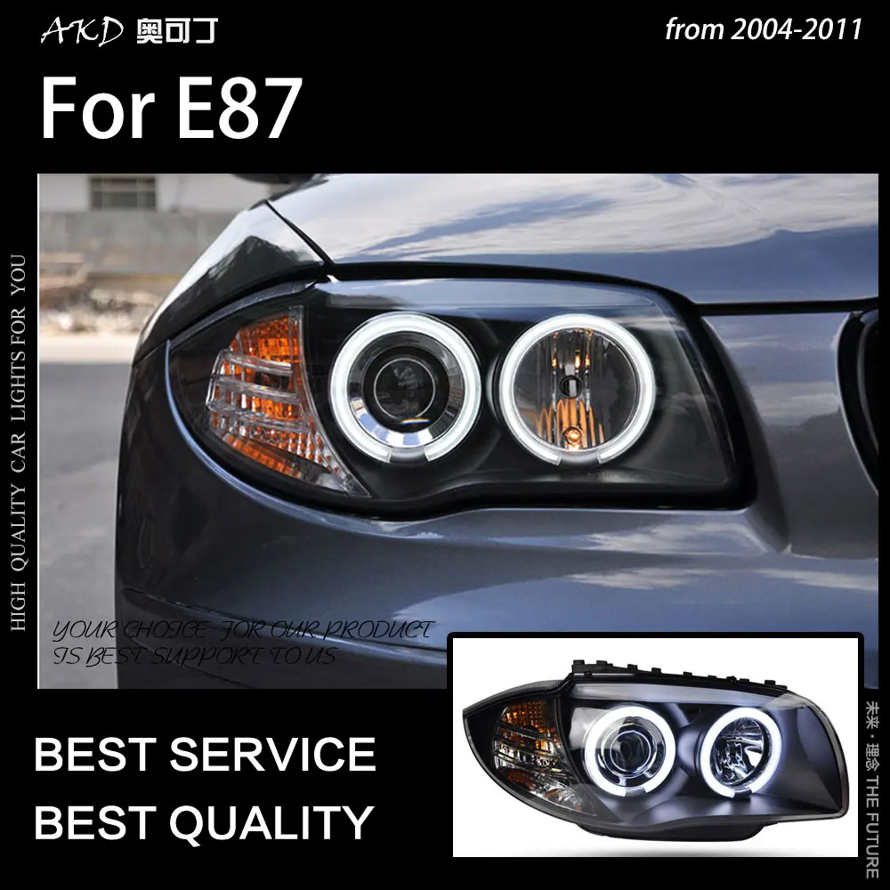 AKD автостайлинг фары для E87 2003 2010 120i 118i светодиодный ные ангельские глазки DRL Hid