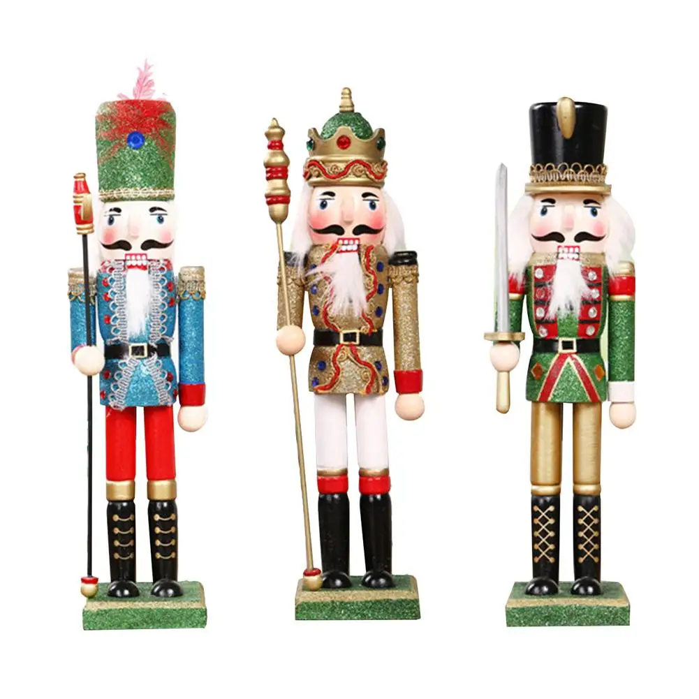 

Christmas Decoration Gift 30CM Wooden Painted Nutcracker Puppet People Desktop Window Holiday Gift Nutcracker Puppet Desktop Win