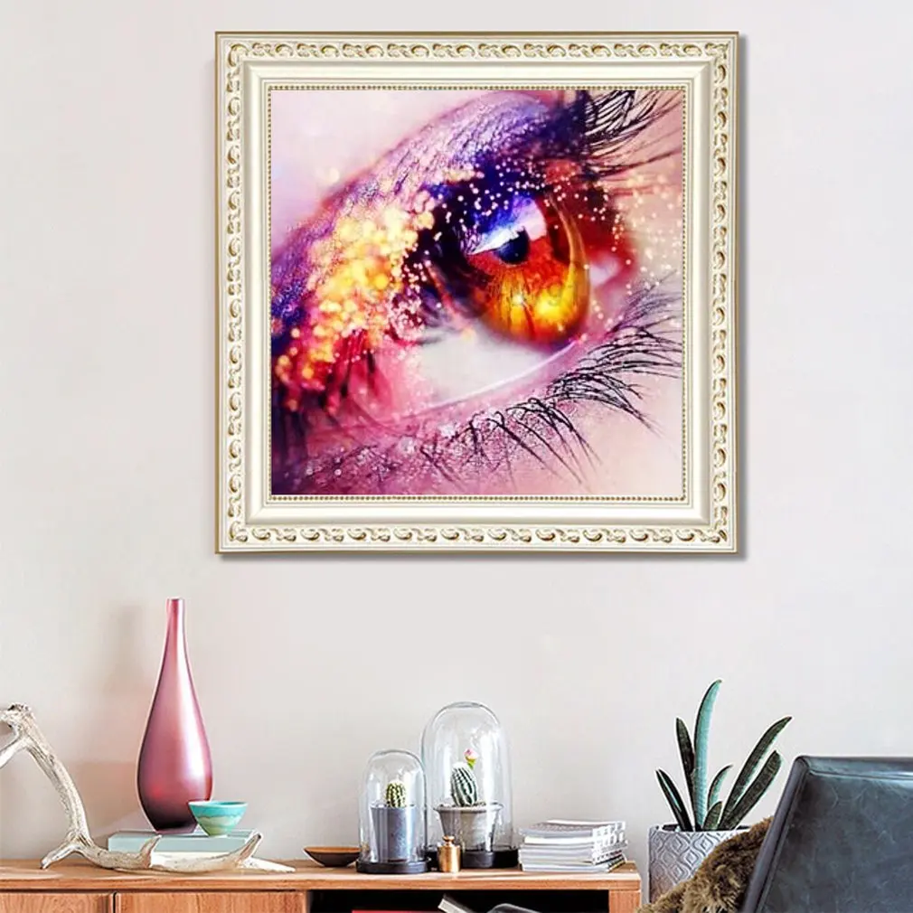 5D DIY Алмазная картина полностью квадратная круглая дрель Цветные глаза вышивка