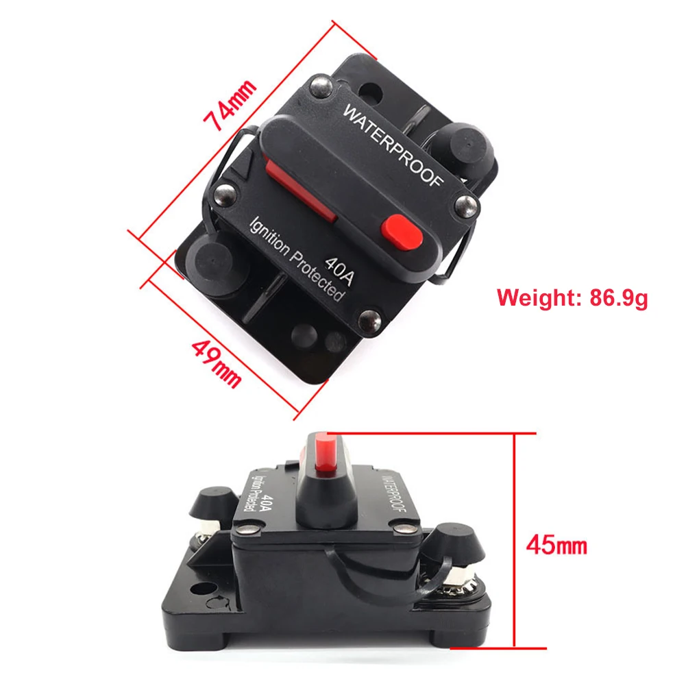 

12-48v/30a/40a Circuit Breaker With Manual Reset Dc Fuse Holder Amp Protection Waterproof Car Rv Truck Boat Accessories Tools