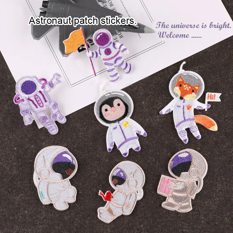 

Moon Astronaut Embroidered Patches For Clothing Cute Patch For Coat Clothing Stickers Appliques For Clothing Apparel Accessories