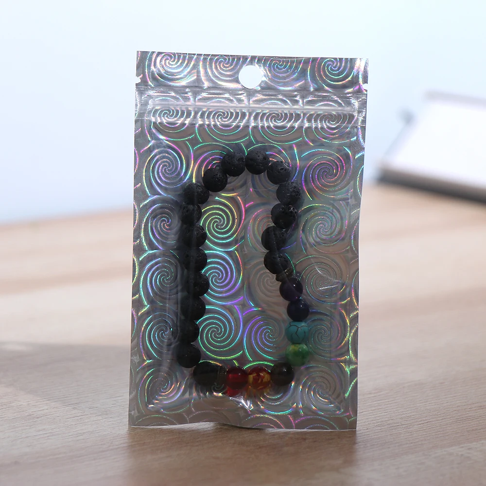 10 шт. радужные пакеты с застежкой-молнией косметички пластиковые для лазеров