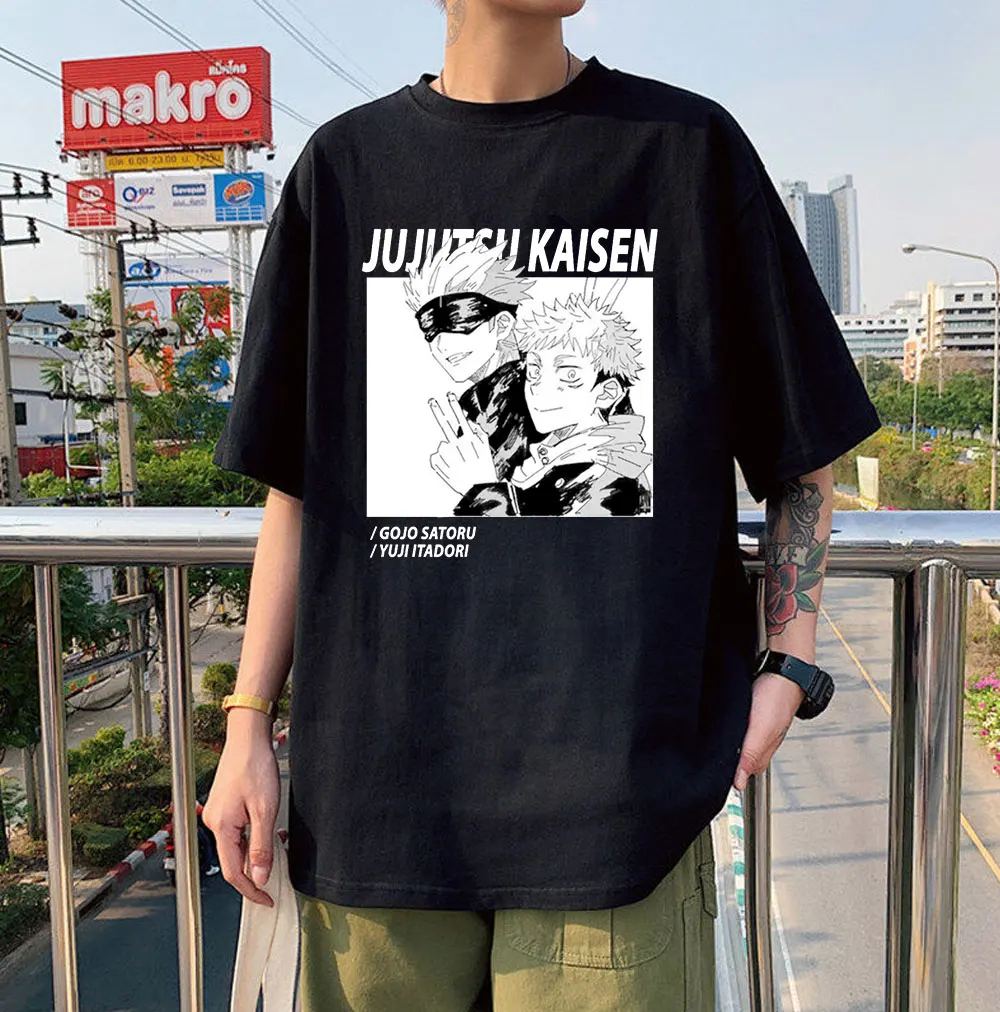 

Harajuku Japanese Style Anime Men's Tshirt Jujutsu Kaisen Yuji Itadori Printed Unisex Short Sleeve T Shirt Casual T-shirt Tops