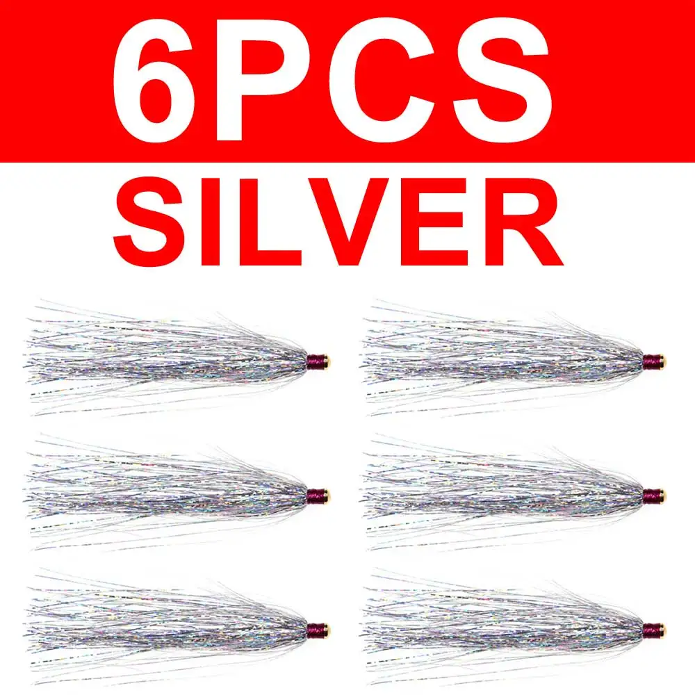 sliver 6pcs 6 шт. соленая вода/приманка для пресноводных рыб мигалка тубус слайдер чайные аппараты летают искусственные приманки 85 мм зеленый синий силивер глоден - Цвет: sliver 6pcs