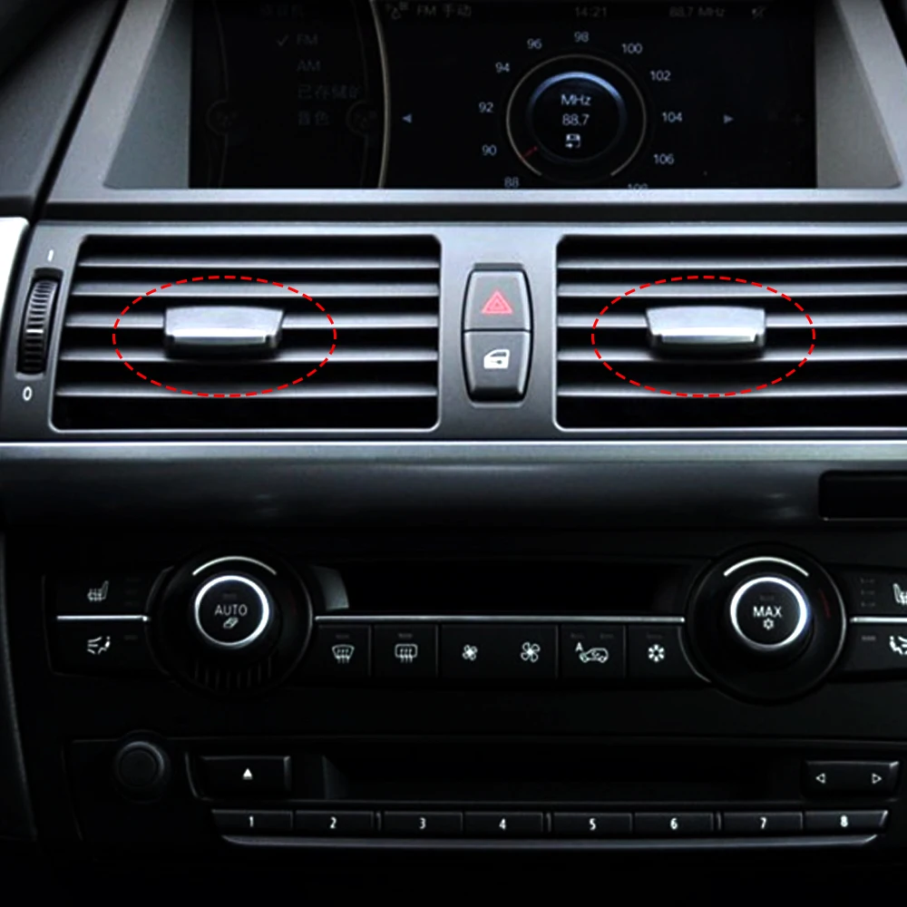 

Front Row Wind Grill Paddle For BMW E70 E71 X5 X6 Car Center Left Right Air Conditioner Vent Shift Pick Switch Chrome Replace