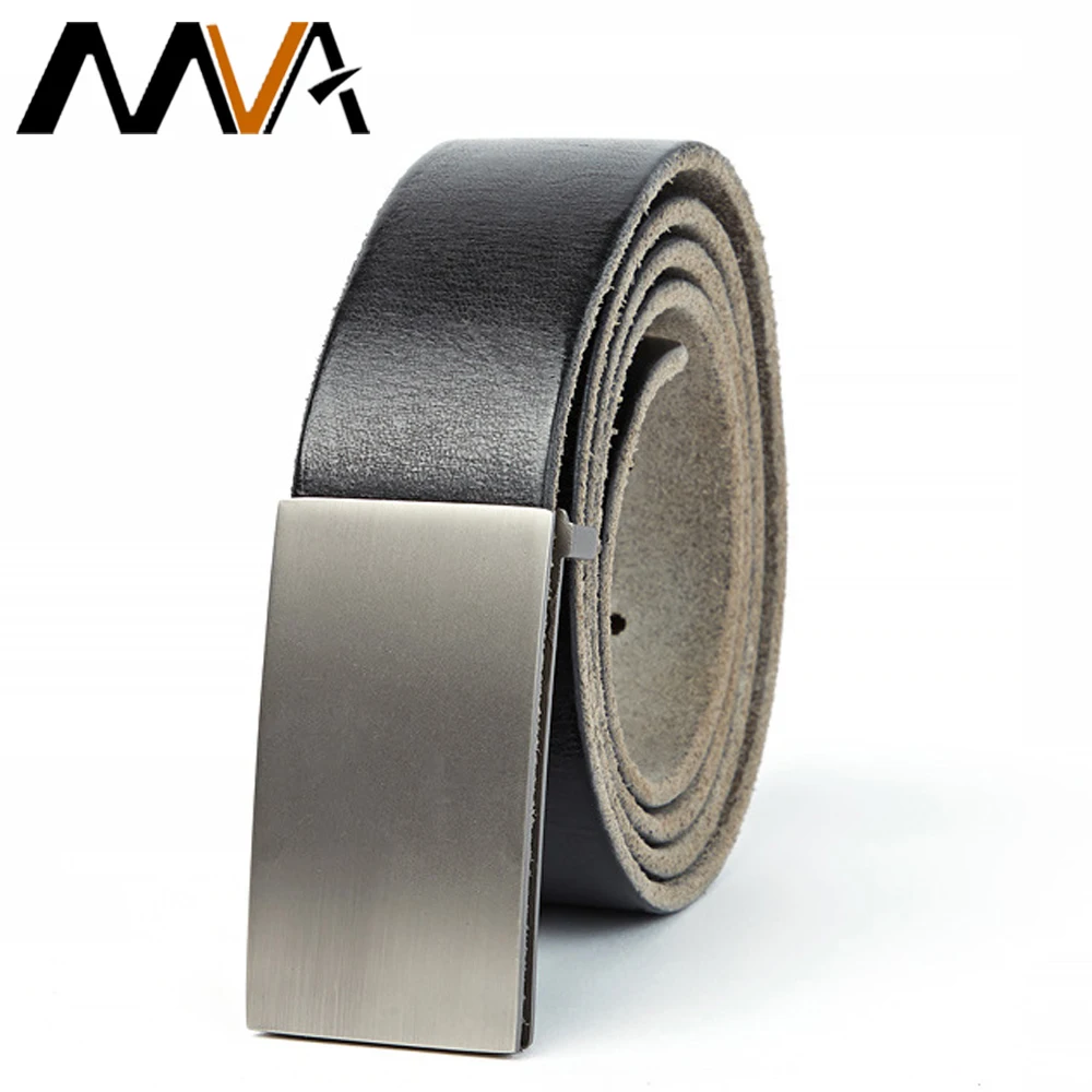 MVA Men's Belt Cowhide Leather Trouser Belt For Men Belts Buckle For Suit Pants Male Waist Belts Business Casual Men's Waistband