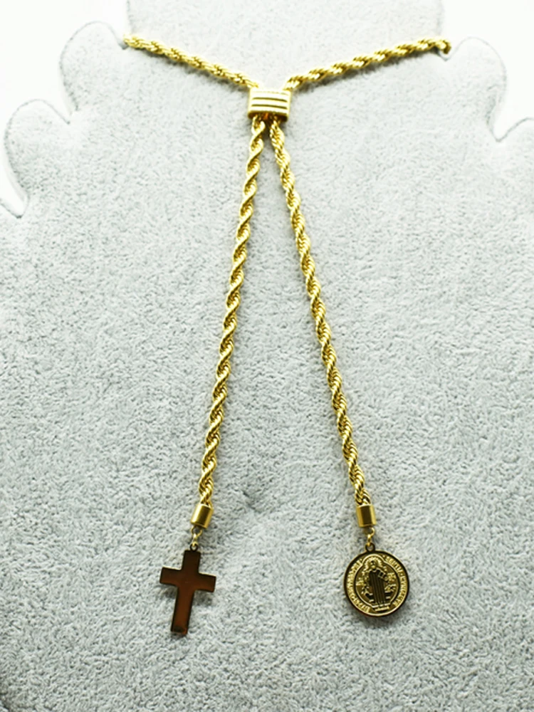 

Jesus Mary cross necklace long necklace factory direct sales