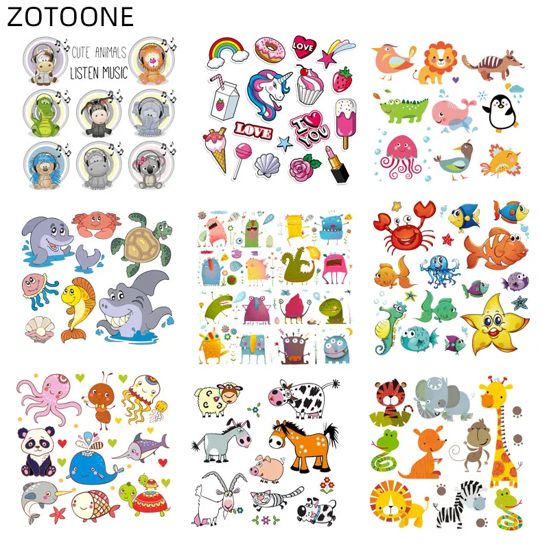 

ZOTOONE Iron on Fish Lions Patches Cute Animal Set Sticker Transfers for Clothing Diy Patch Heat Transfer Accessory Appliques G