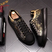 fashion new print leather mens casual shoes air cushioned platform sneakers trainers web celebrity flats zapatillas hombre n 89