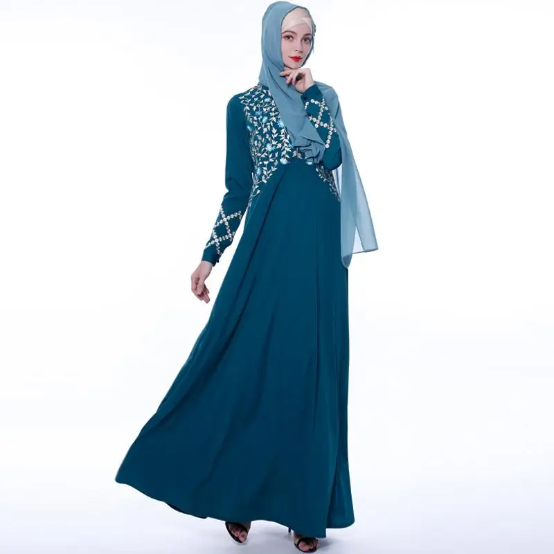 Abaya вышивка Дубайский мусульманский женское длинное платье Кафтан Вечерние