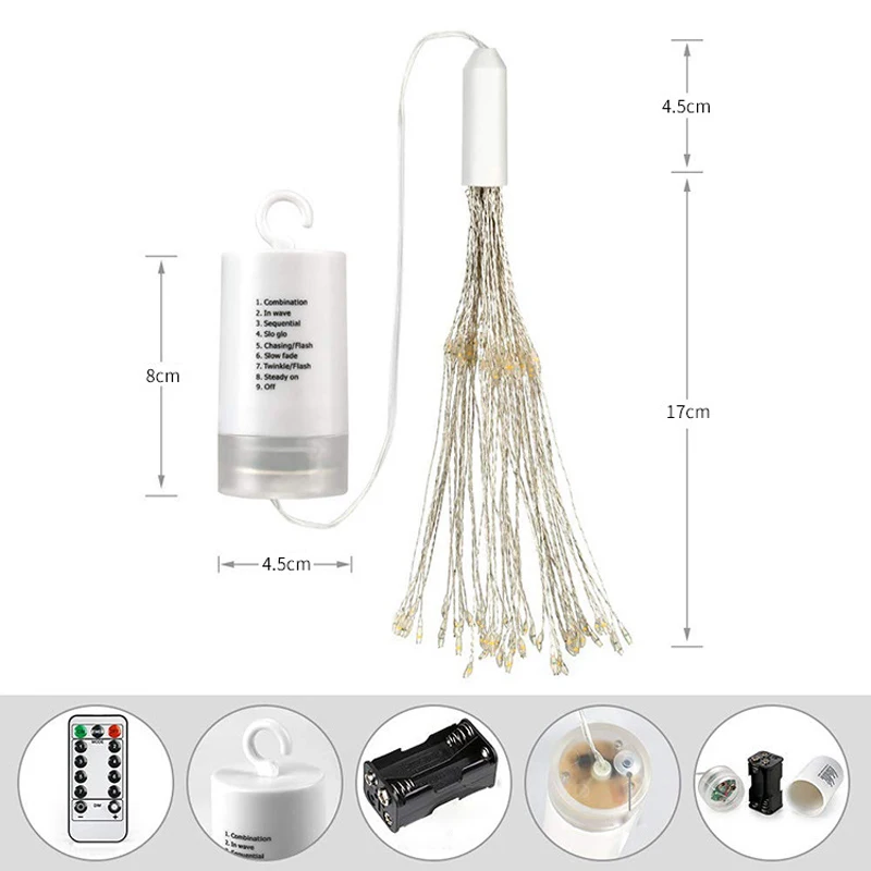 

Festival Hanging Starburst String Lights 100/200 DIY Firework Copper Fairy Lights Christmas lights outdoor Twinkle Light