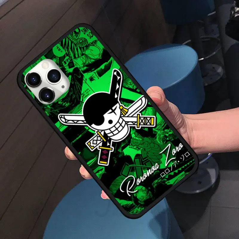 

one piece zoro luffy anime Phone Case For iphone 7 8 12 11 XR XS pro Max Mini plus Soft silicone cover shell funda