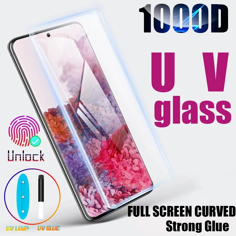 УФ протектор экрана из закаленного стекла для Samsung Galaxy S21 Plus Note 20 Ультра S10 S20 S