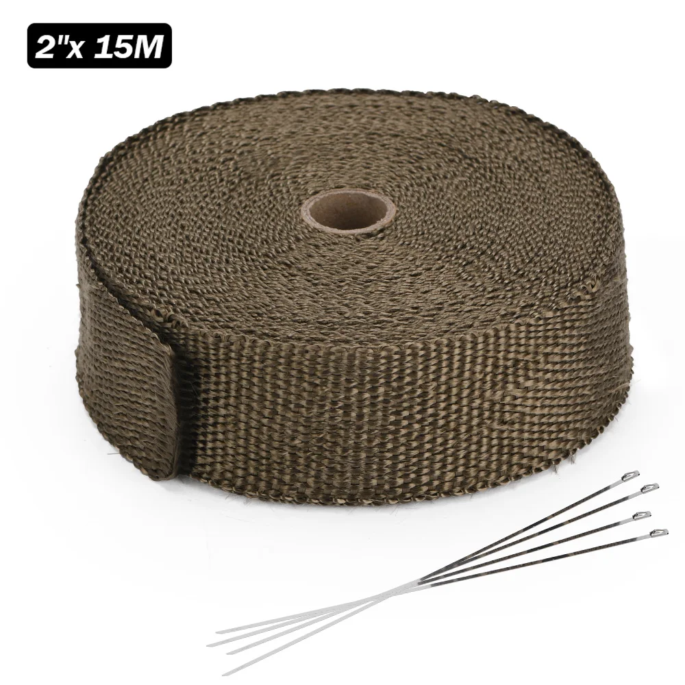 5M/10M/15M Motorcycle Exhaust Thermal Tape Header Heat Wrap Manifold Insulation Roll Resistant with Stainless Ties | Автомобили и