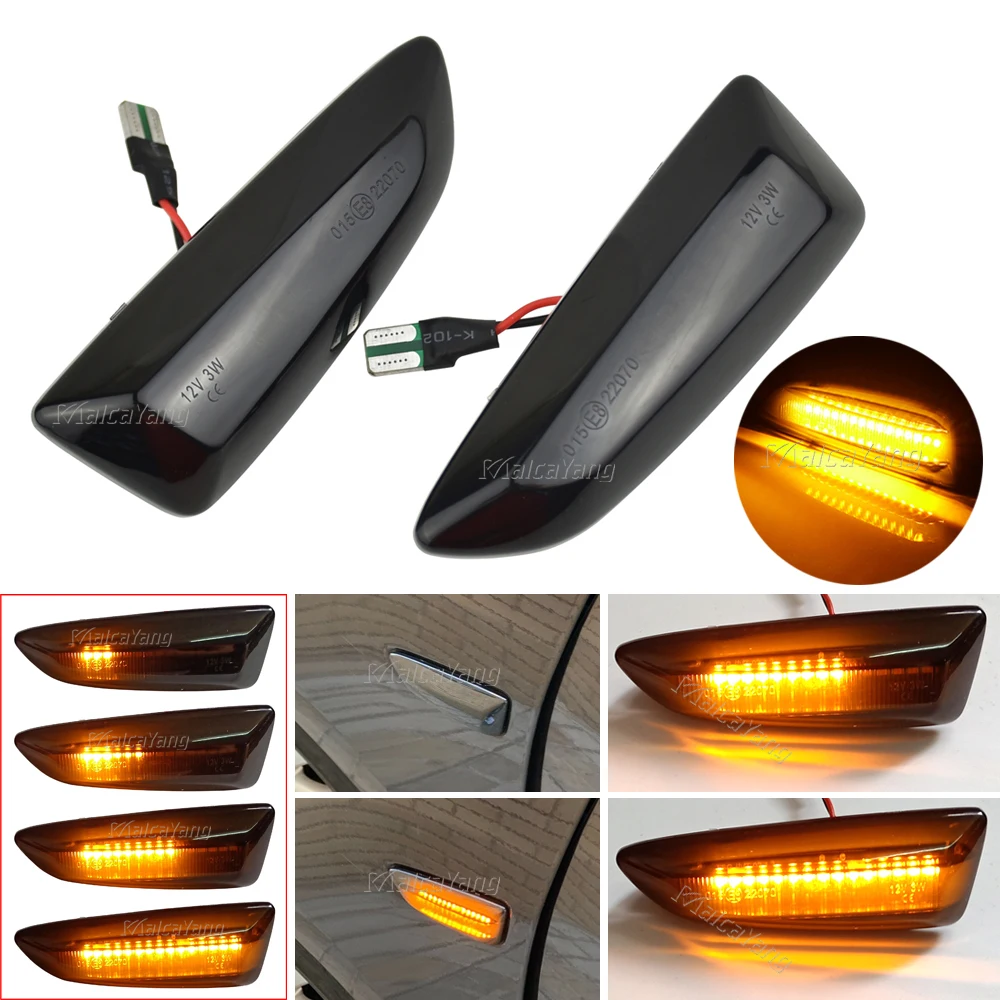 

2x 12V Dynamic LED Side Marker Lights Flowing Turn Signal Light Side Repeater Lamp Panel Lamp for Opel Vauxhall Astra J K Zafira