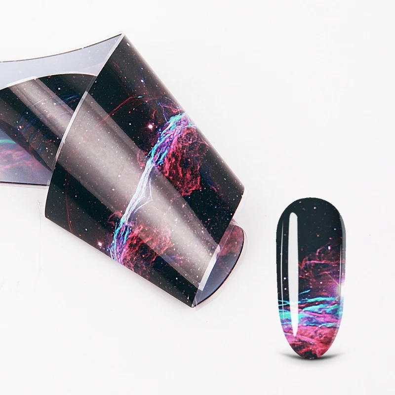 10 шт./компл. голографические наклейки для ногтей звездное небо переводная бумага