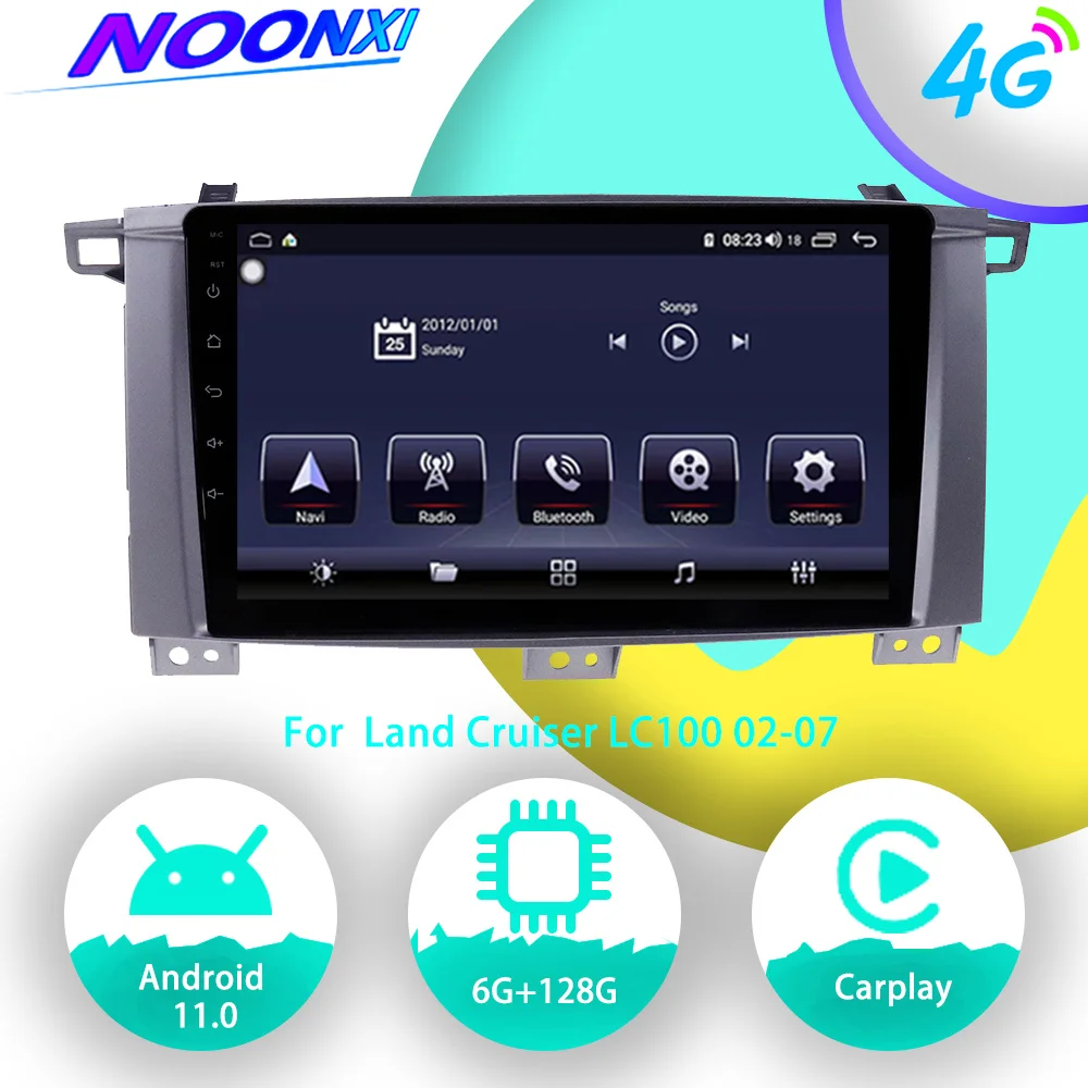 

128G Android Car Radio Multimedia Player For Toyota Land Cruiser LC100 2002-2007 GPS Navigation Auto Video Audio Stereo HeadUnit