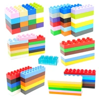 big building blocks colorful bulk rectangle 8 12 16 dots hole assemble accessories transparent bricks baseplates children toys