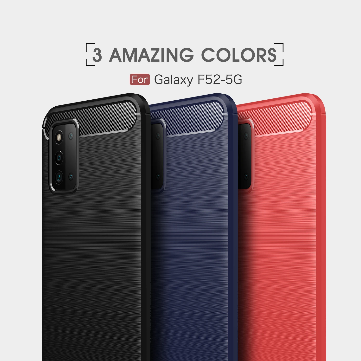 

Silicone Carbon Fiber Phone Case For Samsung Galaxy F52 5G M62 F62 M02 M02S M12 M51 M31S M01 Core A01 F41 M21S A2 Soft TPU Cover