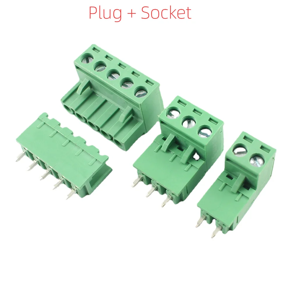 5pcs 5.08mm Pitch PCB Screw Terminal Block Connector Right Angle PlUG-IN Plug Socket 2P 3P 4P 5P 6P 7P 8P 9P 10P 11P 12P 15P |
