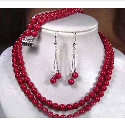 Набор из ожерелья серег и браслета 2 ряда | Украшения аксессуары