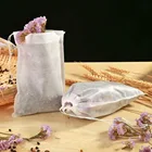 100 шт. одноразовые чайные пакетики на шнурке, чайные пакетики для заварки чая с уплотнением, из пищевого нетканого материала, фильтр для приправ чайных пакетиков