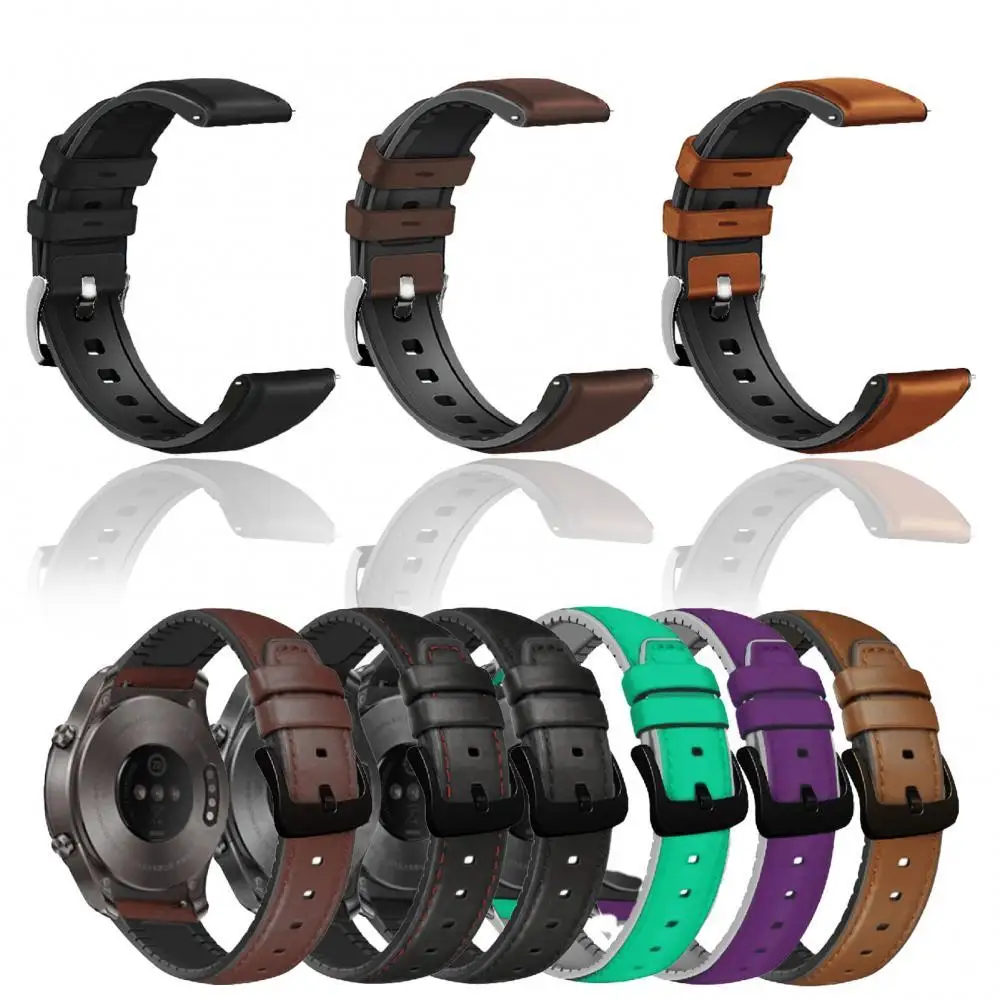 Ремешок силиконовый для наручных часов регулируемый браслет из натуральной кожи